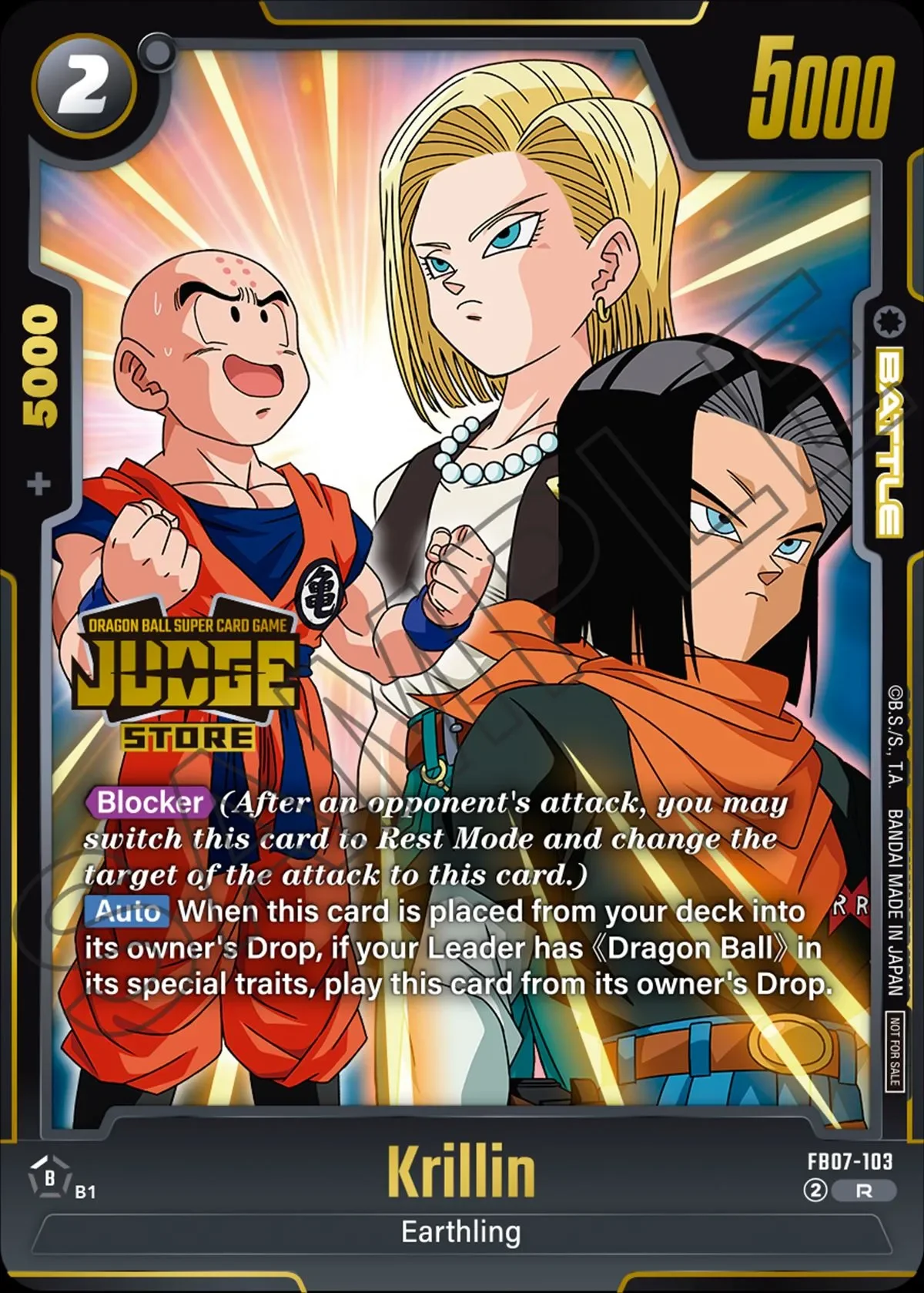 Krillin – karta Dragon Ball Super Card Game Fusion World, rarity R, kolor black