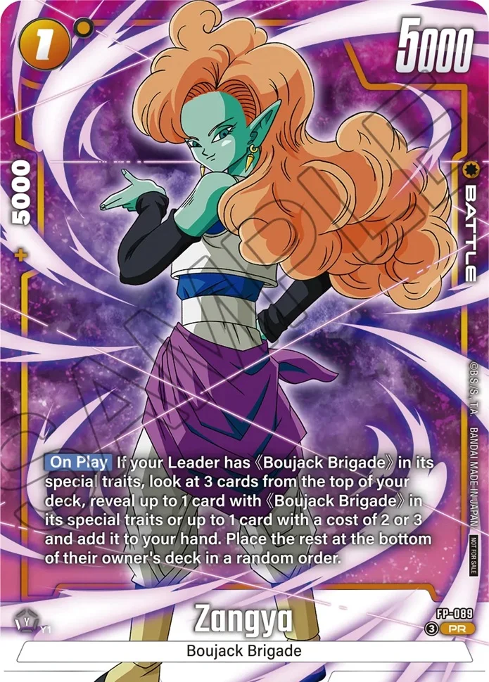 Zangya – karta Dragon Ball Super Card Game Fusion World, rarity PR, kolor yellow