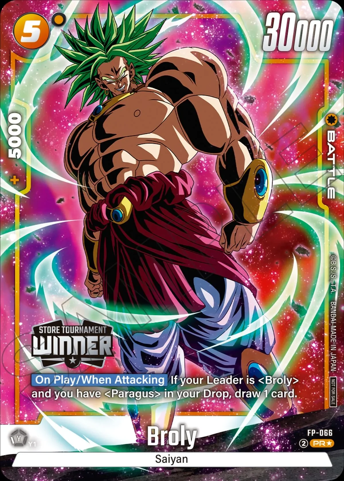Broly – karta Dragon Ball Super Card Game Fusion World, rarity PR*, kolor yellow