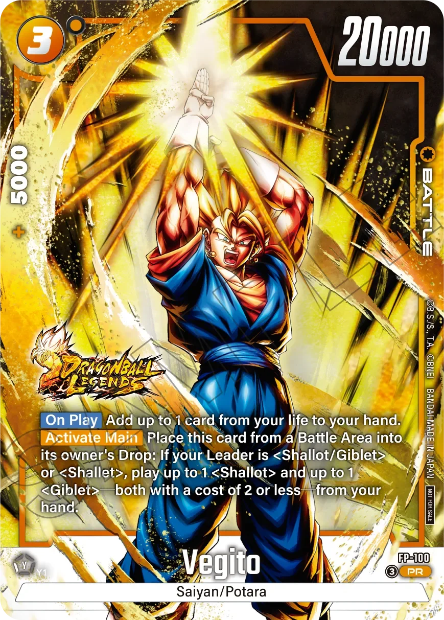 Vegito – karta Dragon Ball Super Card Game Fusion World, rarity PR, kolor yellow