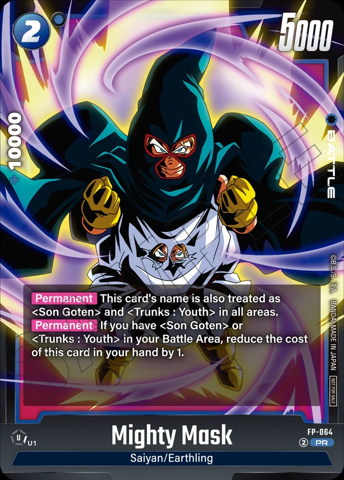 Mighty Mask – karta Dragon Ball Super Card Game Fusion World, rarity PR, kolor blue