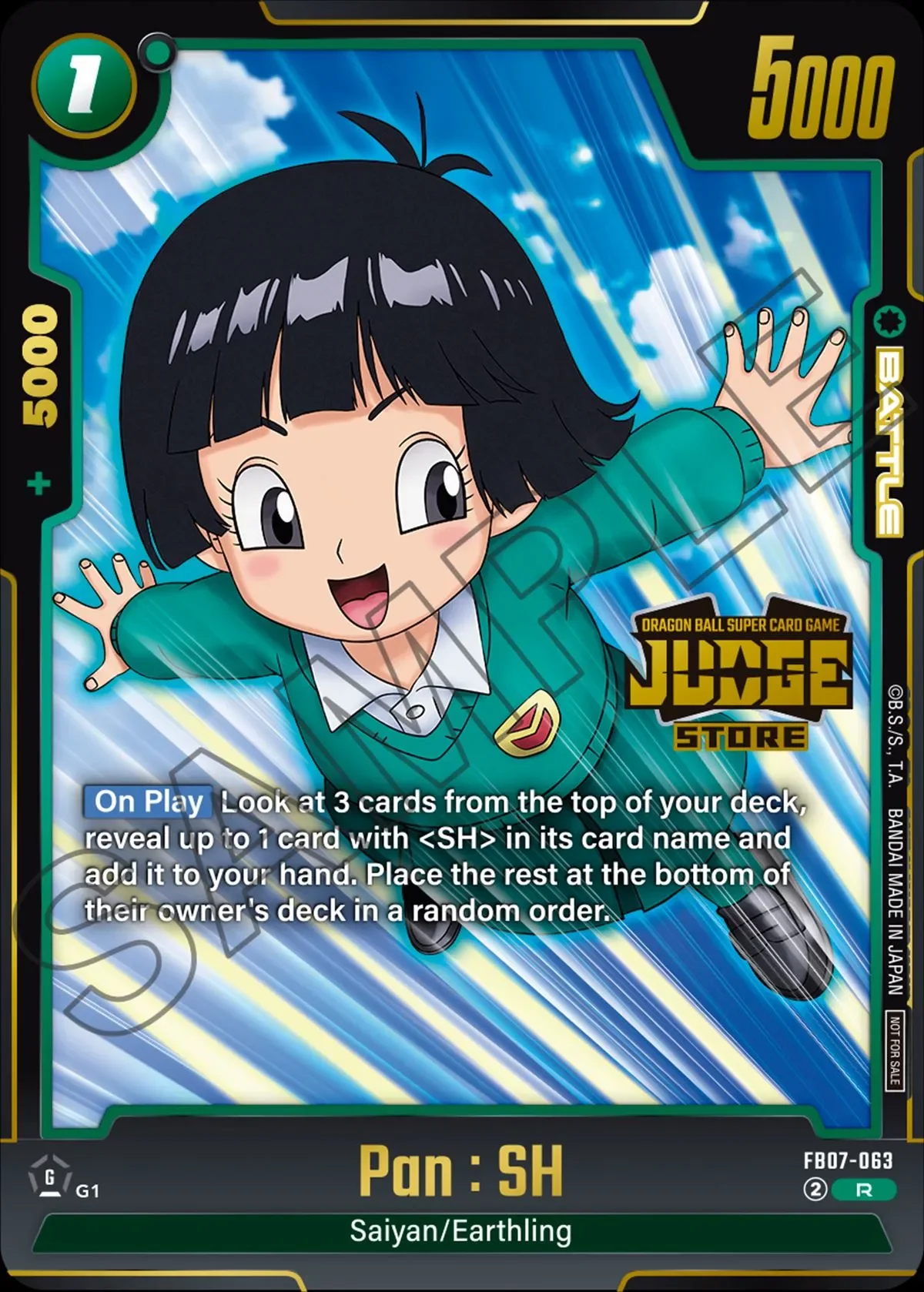 Pan : SH – karta Dragon Ball Super Card Game Fusion World, rarity R, kolor green
