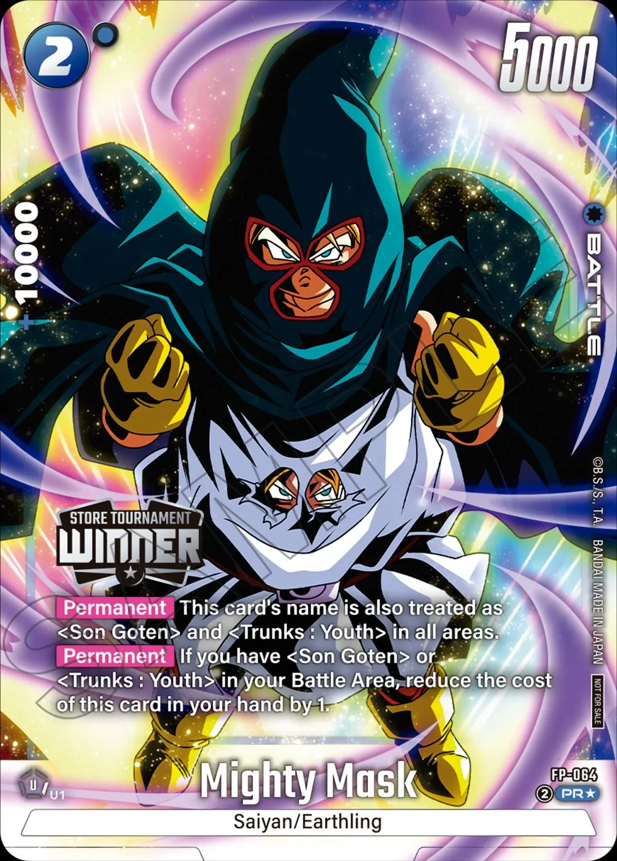 Mighty Mask – karta Dragon Ball Super Card Game Fusion World, rarity PR*, kolor blue